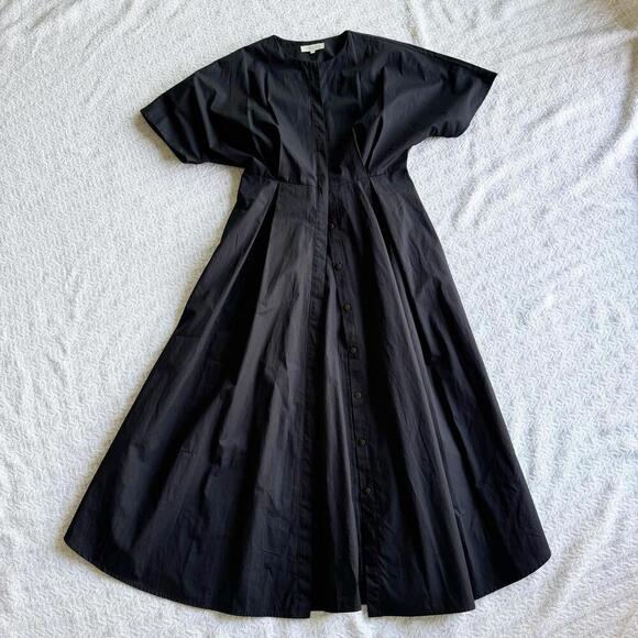 Elegant Black Button-Down Pleated Midi Dress by Partierre US Size 2-4 - Picture 9 of 9